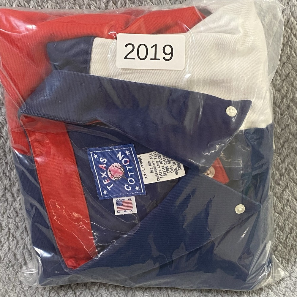 Texas Cotton Shirt Mens XXL Texas Flag Button Down Long Sleeve Made USA Western - Picture 12 of 12